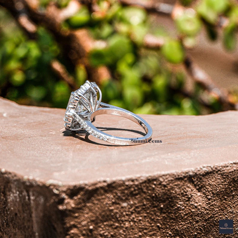 3 CT Radiant Moissanite Ring - view 5