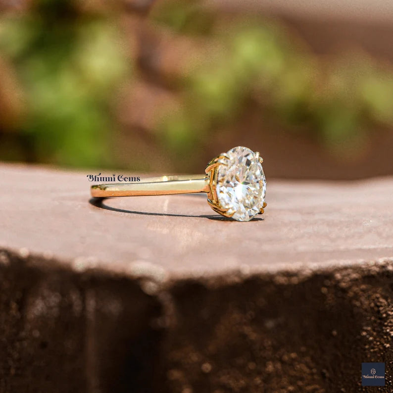 3 CT Oval Cut Moissanite Ring - view 4