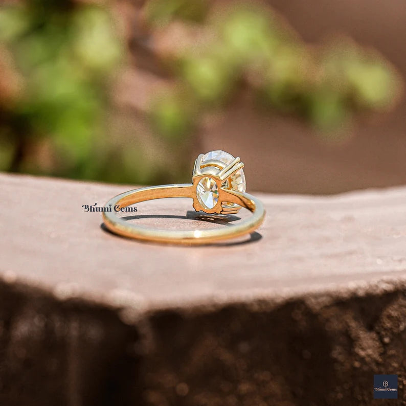 3 CT Oval Cut Moissanite Ring - view 3