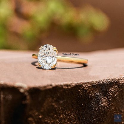 3 CT Oval Cut Moissanite Ring - view 2