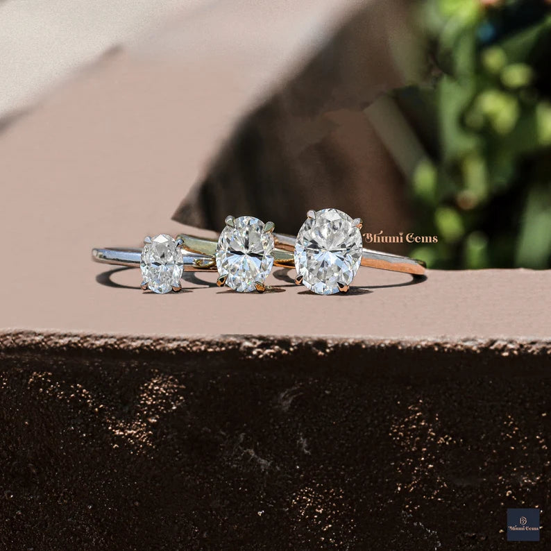 Oval Cut Moissanite Solitaire Ring