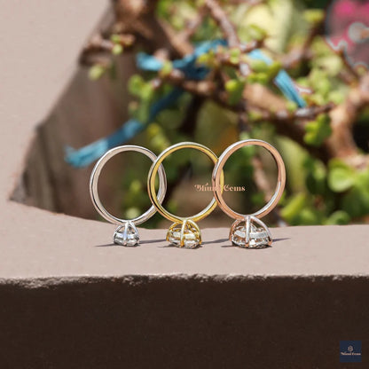 1/2/3 CT Pear Shaped Moissanite Engagement Rings - view 6