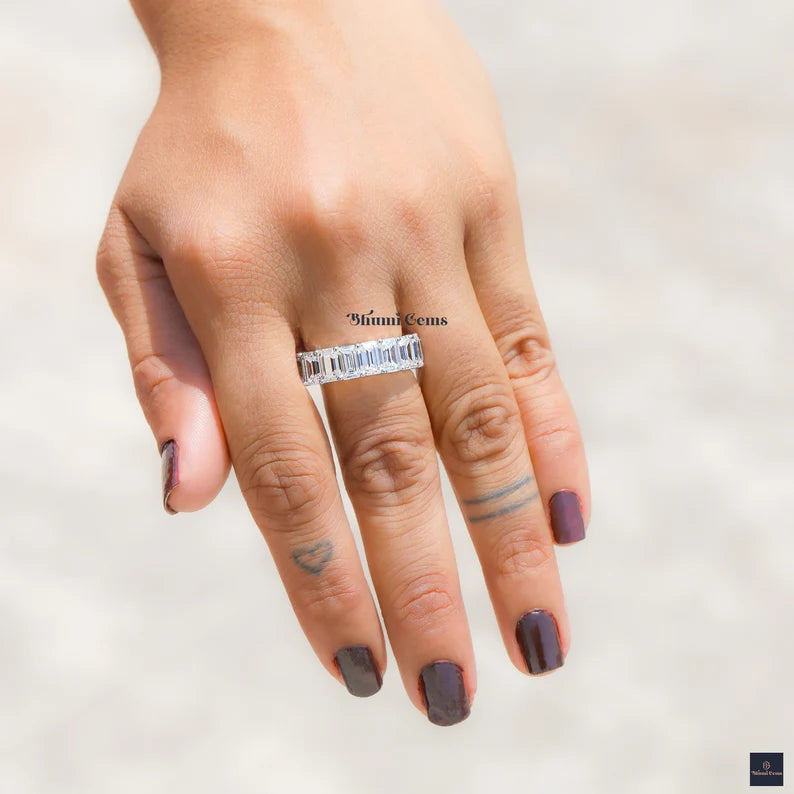 Emerald Cut Moissanite Band - view 6