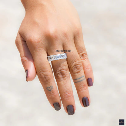 Emerald Cut Moissanite Band - view 6
