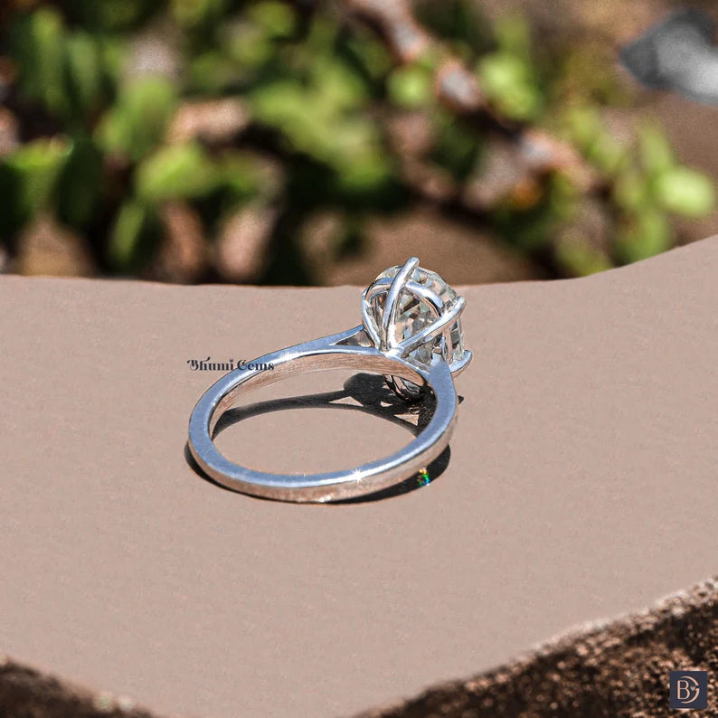 3 CT Cushion Criss Cut Moissanite Engagement Ring - view 3