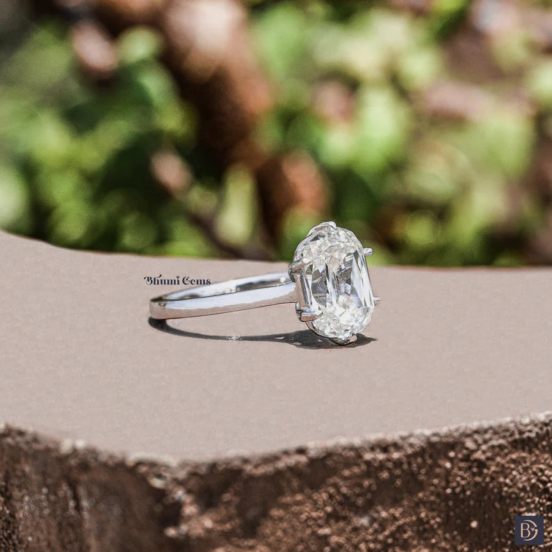 3 CT Cushion Criss Cut Moissanite Engagement Ring - view 2