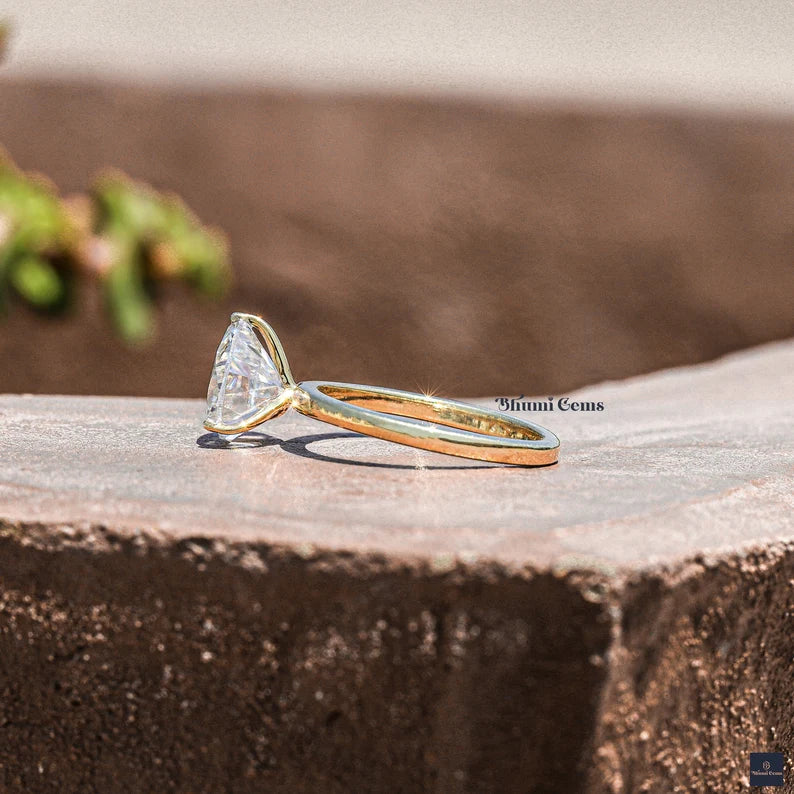 2 CT Trillion Cut Moissanite Engagement Ring - view 4