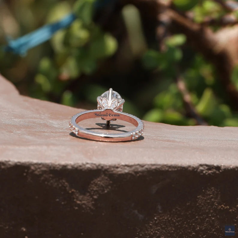 Solitaire Oval Moissanite Engagement Ring - view 6