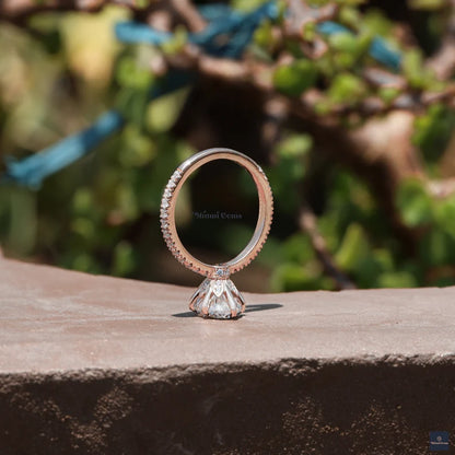 Solitaire Oval Moissanite Engagement Ring - view 5