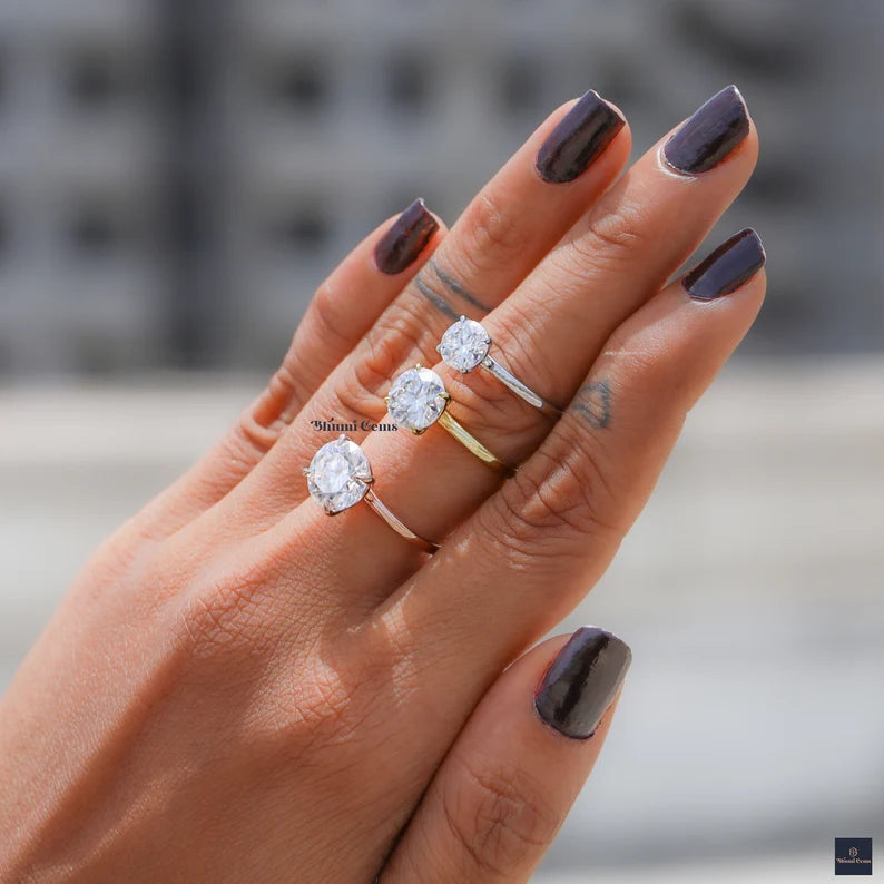 1/2/3 CT Moissanite Round Engagement Ring - view 5