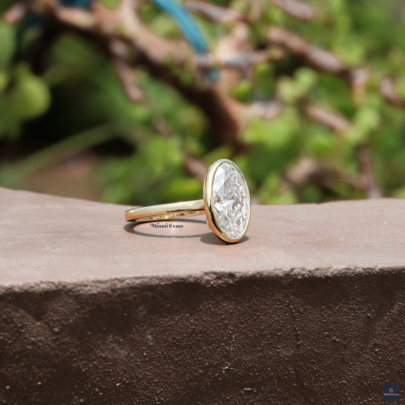 5 CT Elongated Moval, Oval Moissanite Engagement Ring - view 6