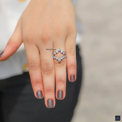 1.30 TCW Round Cut Colorless Moissanite Matching Guard For Any Ring - view 5