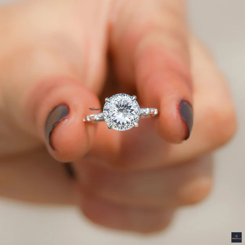 3 CT Portuguese Cut Colorless Moissanite Ring - view 6
