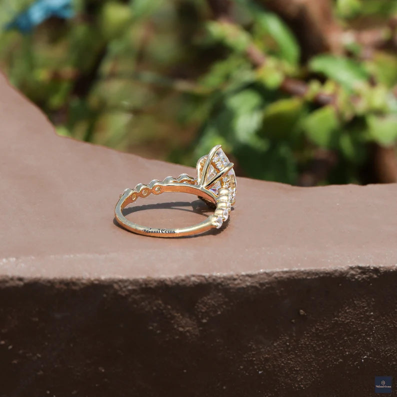 3 CT Pear Shaped Moissanite Engagement Ring - view 6