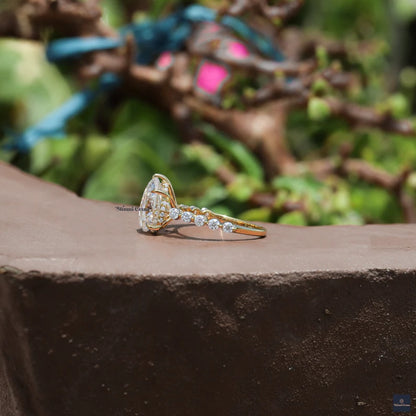 3 CT Pear Shaped Moissanite Engagement Ring - view 5