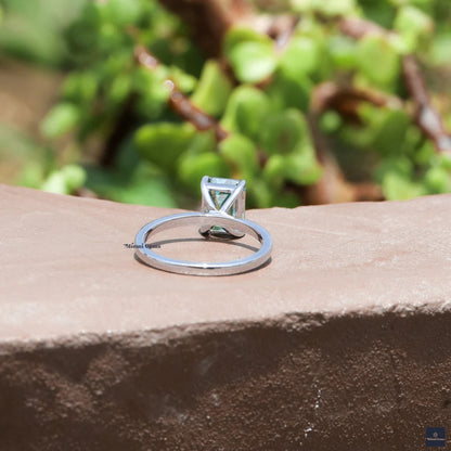 2 CT Light Green Emerald Moissanite Ring - view 5
