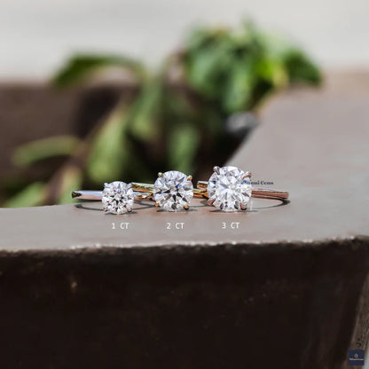 1/2/3 CT Moissanite Round Engagement Ring - view 3