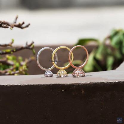 1/2/3 CT Moissanite Round Engagement Ring - view 4