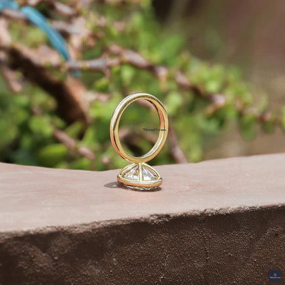5 CT Elongated Moval, Oval Moissanite Engagement Ring - view 3