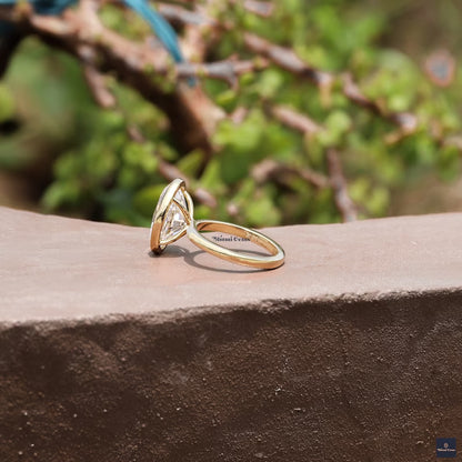 5 CT Elongated Moval, Oval Moissanite Engagement Ring - view 4