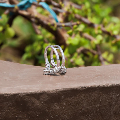 1.30 TCW Round Cut Colorless Moissanite Matching Guard For Any Ring - view 3