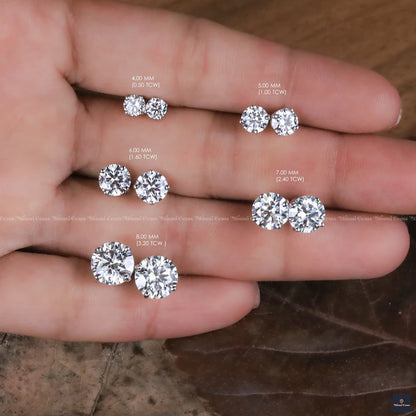 Round Cut Moissanite Stud Earrings