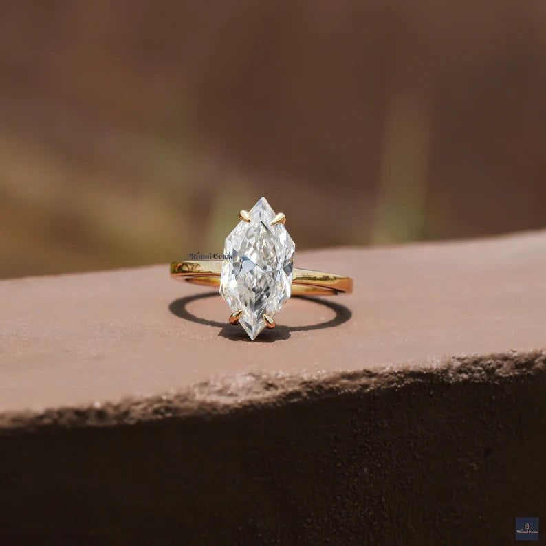 Gorgeous 3 CT Dutch Marquise Cut Moissanite Ring