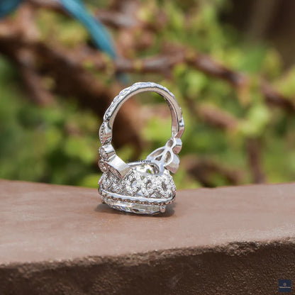 Vintage Halo Bridal Ring - view 4