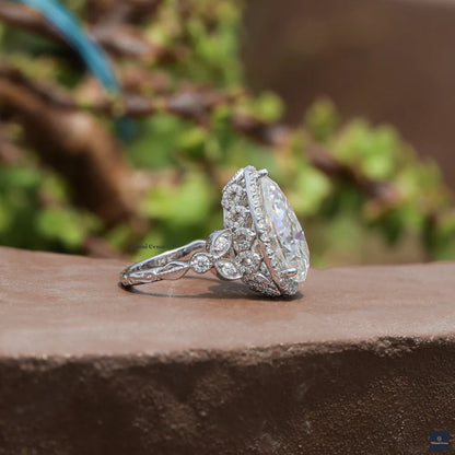 Vintage Halo Bridal Ring - view 3