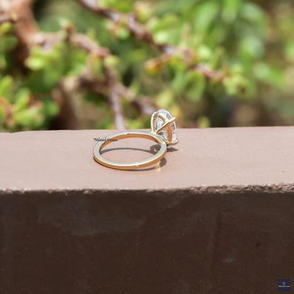 3 CT Elongated Oval Moissanite Solitaire Ring - view 4