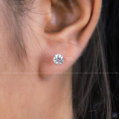 Round Moissanite Stud Earrings - view 3