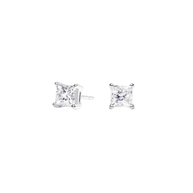 Solitaire 0.50 TCW Princess Cut Lab Grown Diamond Earrings - view 1