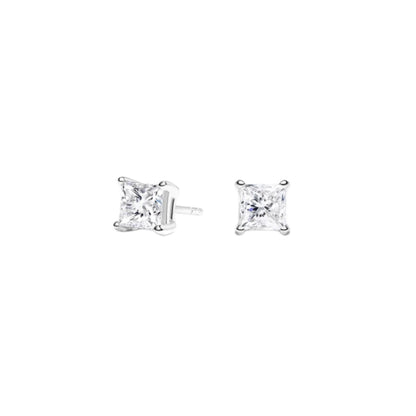 Solitaire 0.50 TCW Princess Cut Lab Grown Diamond Earrings - view 1