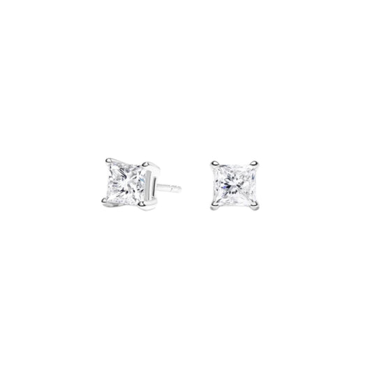 Solitaire 0.50 TCW Princess Cut Lab Grown Diamond Earrings - view 1