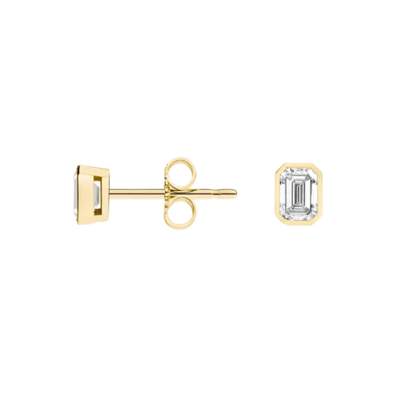 0.5 TCW Emerald Cut Lab Grown Diamond Earrings - view 1