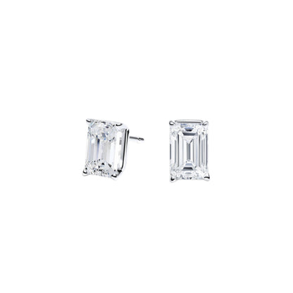 Solitaire 1 TCW Emerald Cut Lab Grown Diamond Earrings - view 1