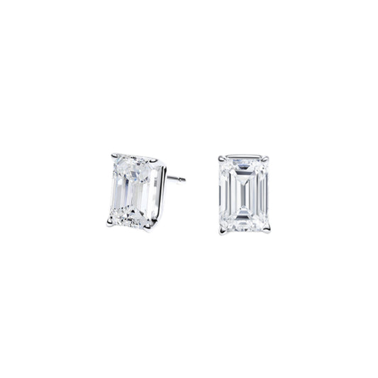 Solitaire 1 TCW Emerald Cut Lab Grown Diamond Earrings - view 1