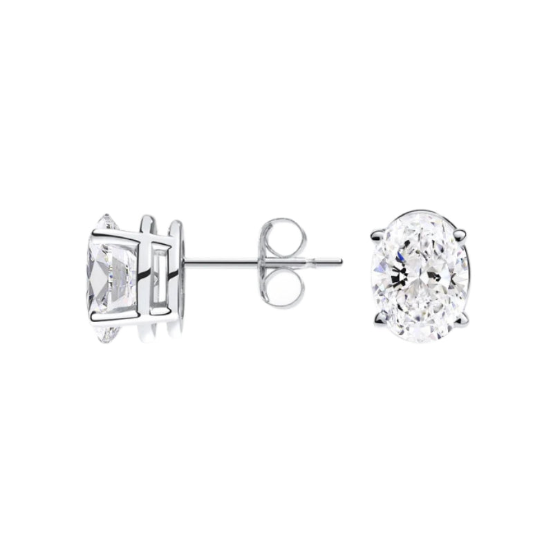 Solitaire 2 TCW Oval Cut Lab Grown Diamond Earrings - view 1
