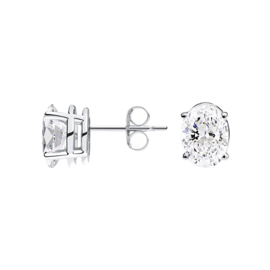 Solitaire 2 TCW Oval Cut Lab Grown Diamond Earrings - view 1