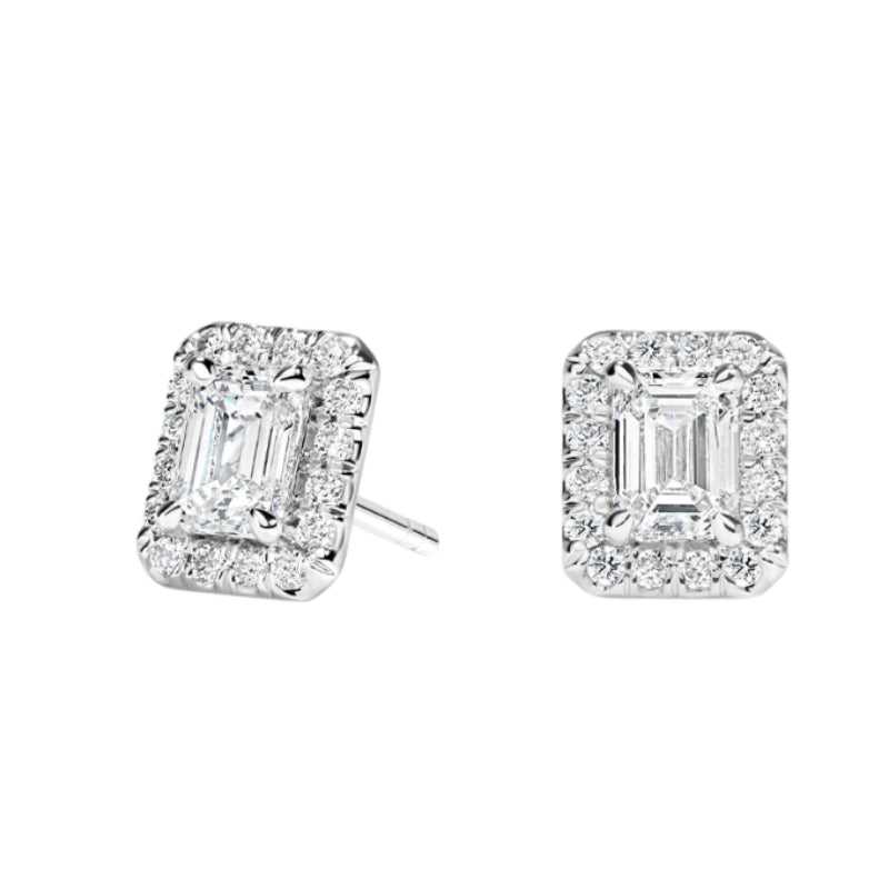 1.5 TCW Emerald Cut Lab Grown Diamond Earrings - view 1