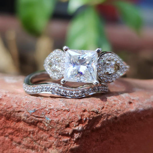 large moissanite engagement ring