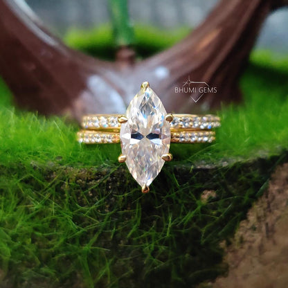 marquise cut colorless bridal set