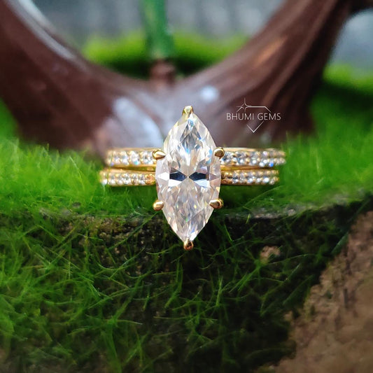 marquise cut colorless bridal set