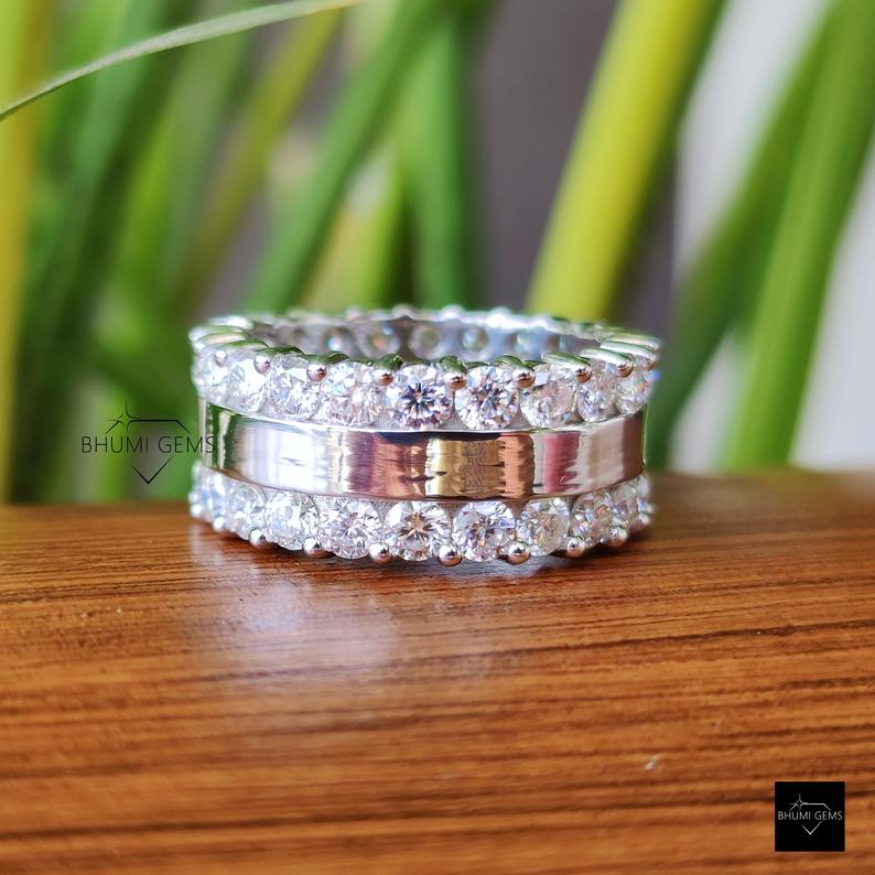 Colorless Moissanite Eternity Band