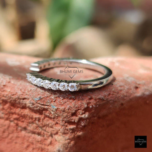 Half Eternity Band in Colorless Moissanite - view 2
