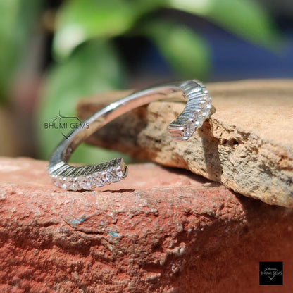 Half Eternity Band in Colorless Moissanite - view 5