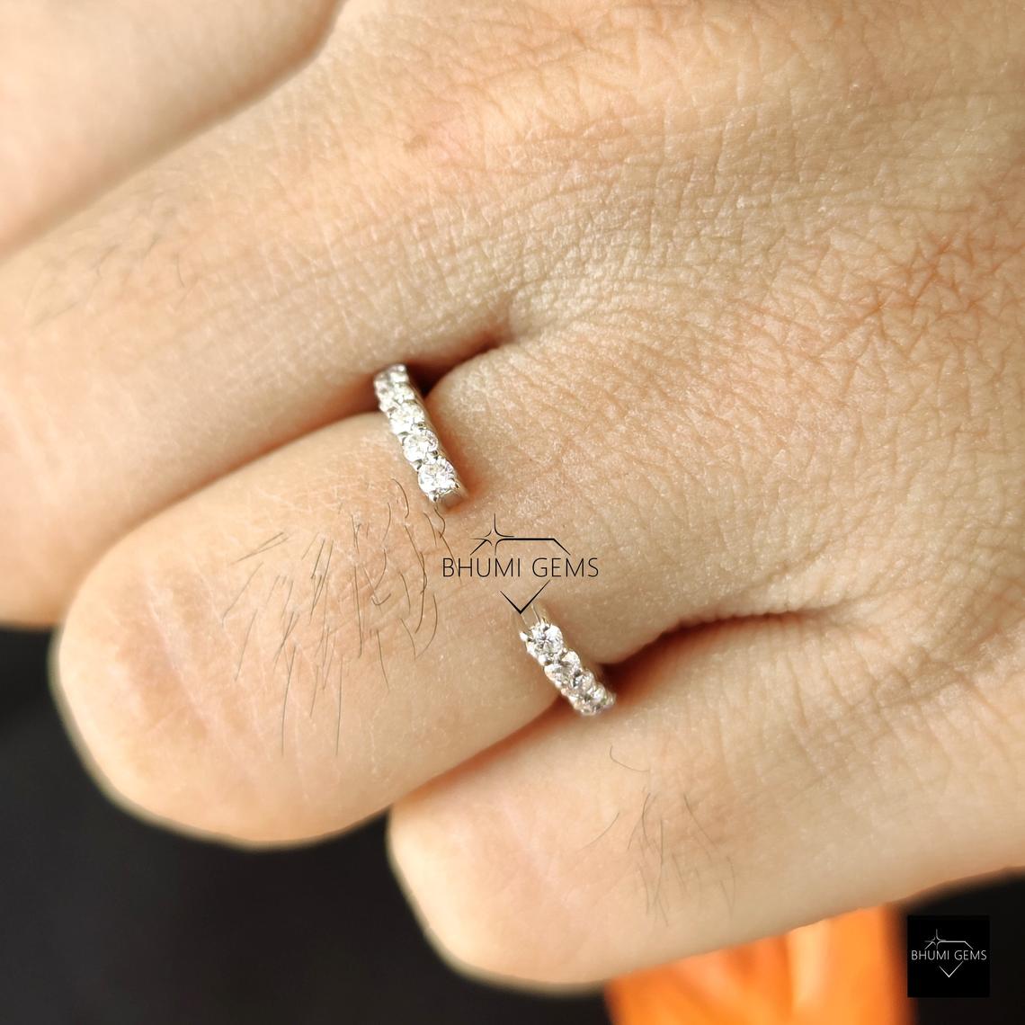 Half Eternity Band in Colorless Moissanite - view 6