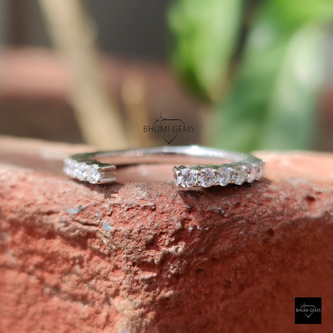 Half Eternity Band in Colorless Moissanite - view 3