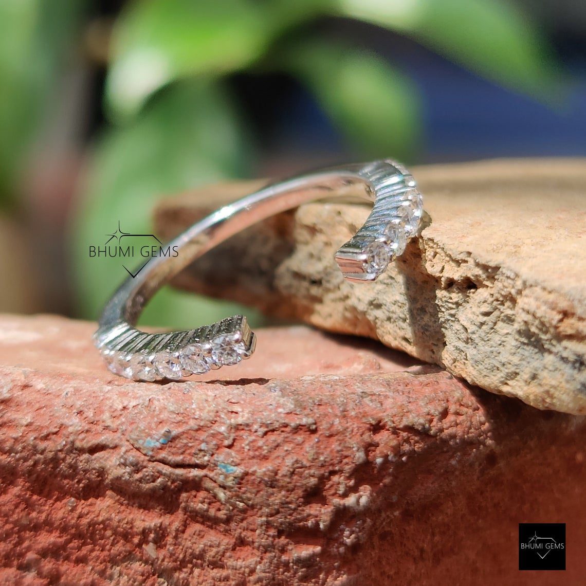 Half Eternity Band in Colorless Moissanite - view 5