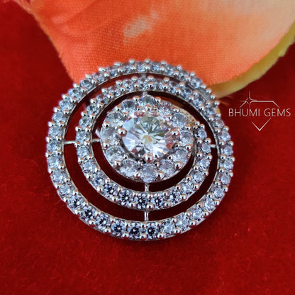 Pendant 1CT Round Cut VVS1 Clarity Moissanite - view 4